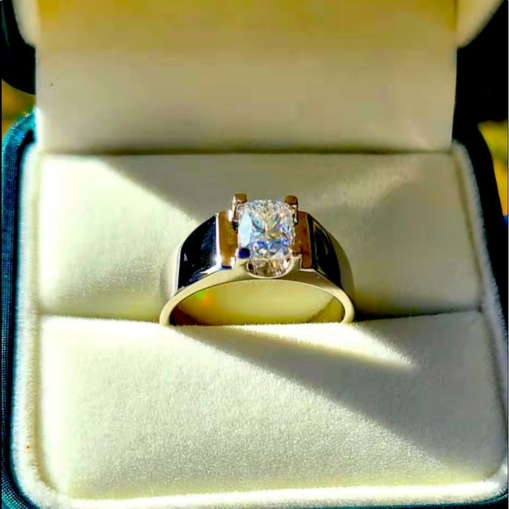 2ct cushion moissanite ring(m005)